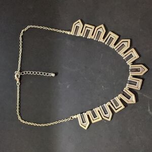 Gold Tone Silver Tone Gunmetal Black Mixed Metals Geometric Statement Necklace
